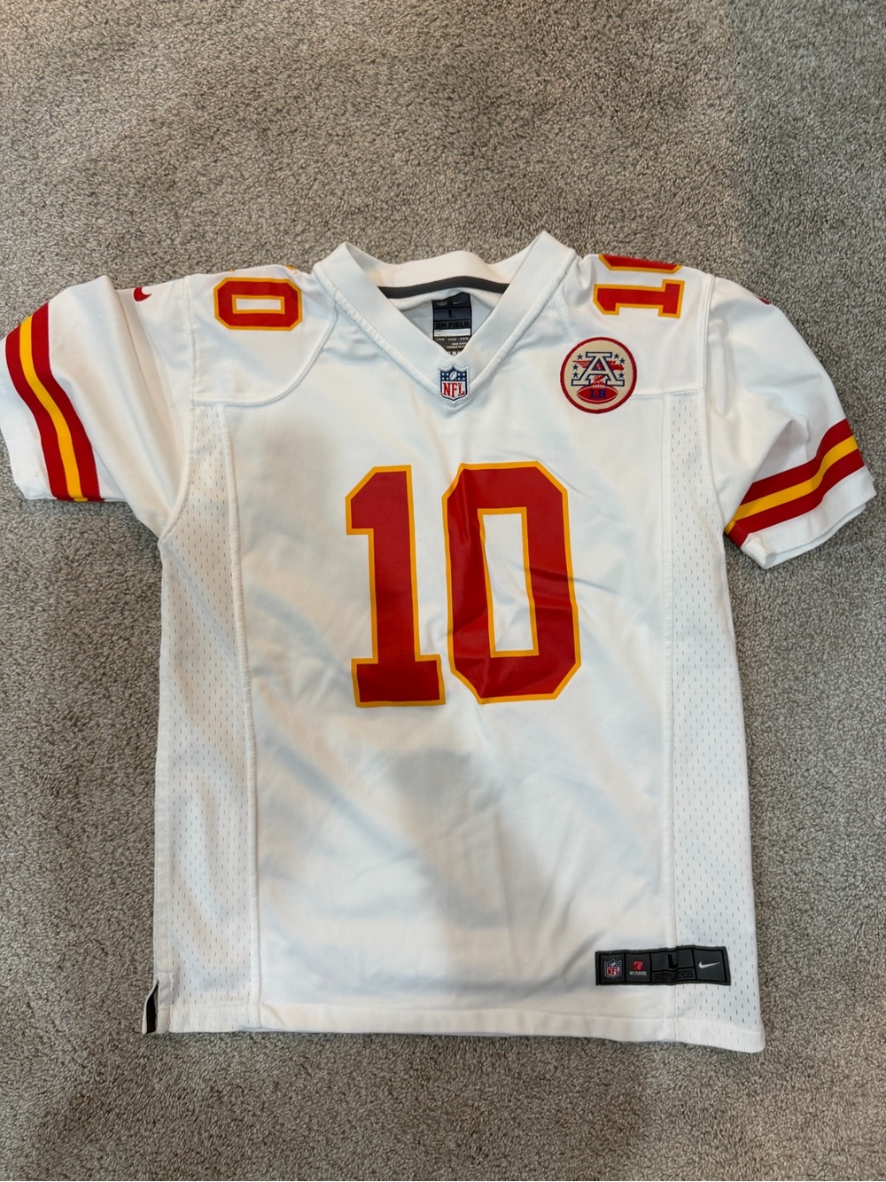 NFL Kids' Kansas City Chiefs #10 White Football Jersey by Nike